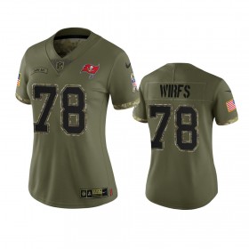 Nainen Tampa Bay Buccaneers NFL Pelipaita Tristan Wirfs 78 Olive 2022 Salute To Service Limited
